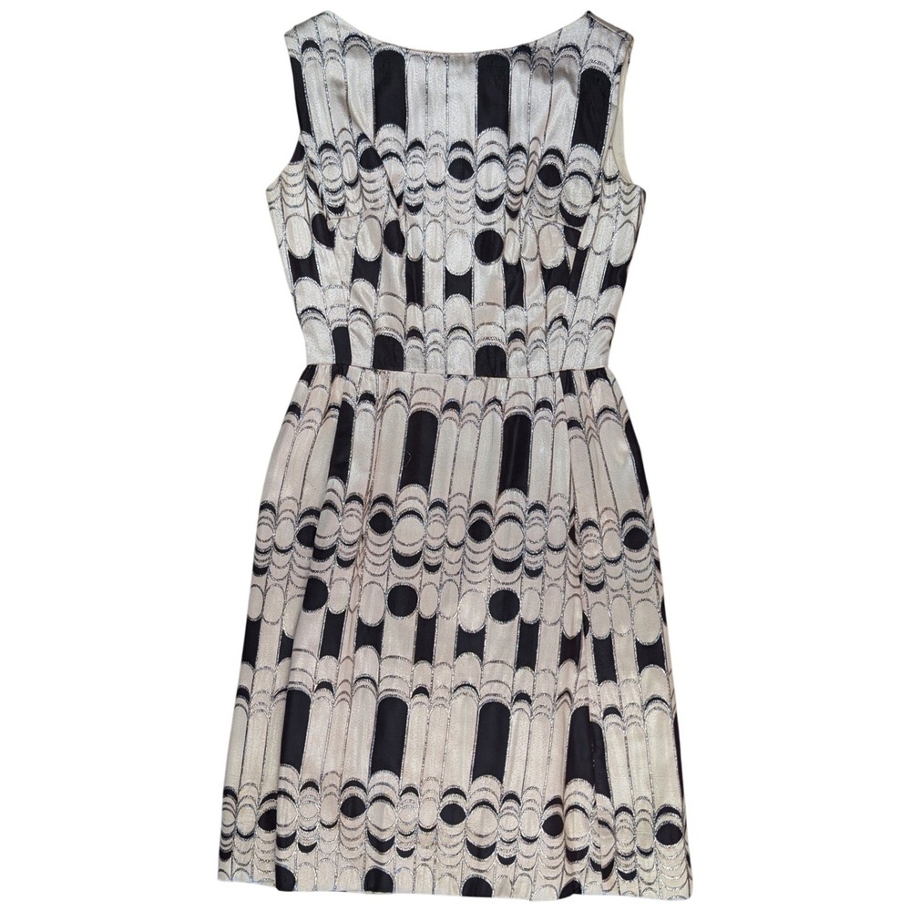 60's Vintage Romantica by Victor Costa White Black Sleeveless Dress with Pockets